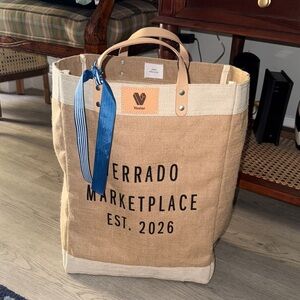 Vestor Tan and Cream Tote Bag